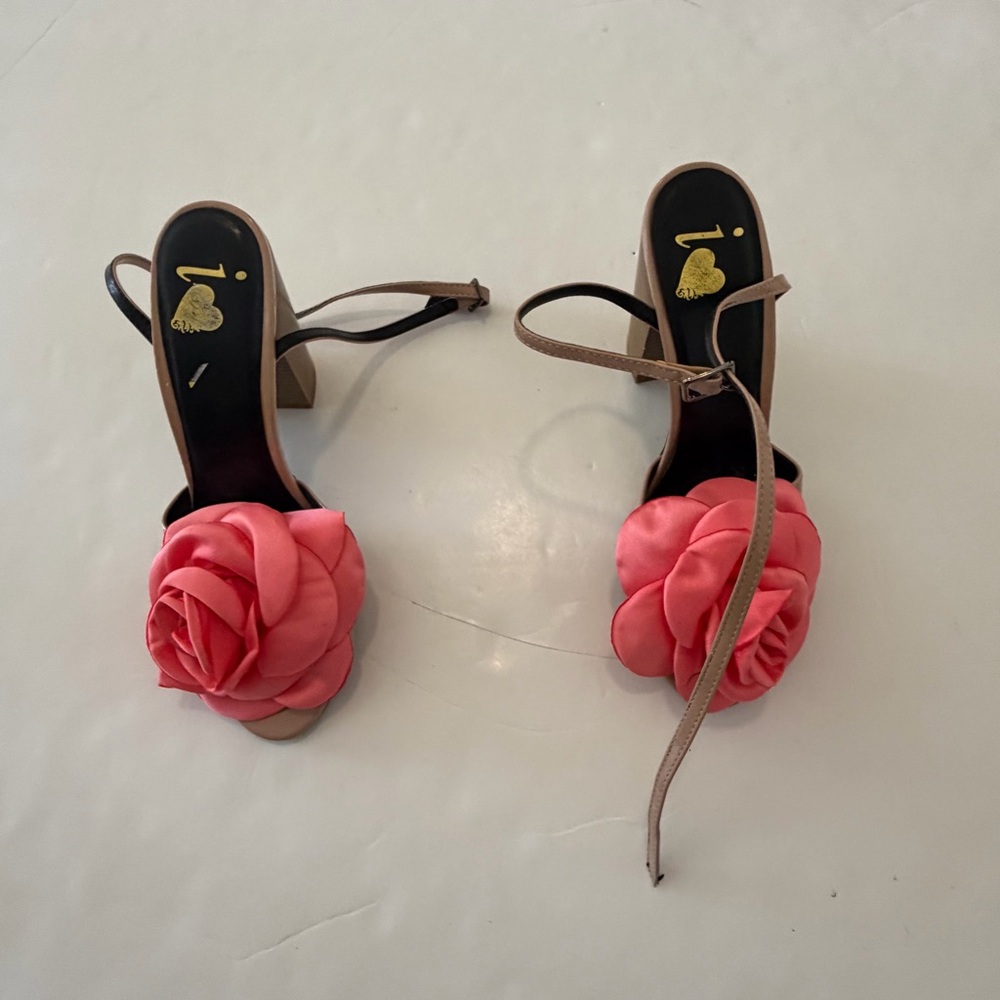 Elegant Pink Floral Women's Heels